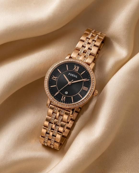 Fossii_l Jacqueline Rose Gold Black
