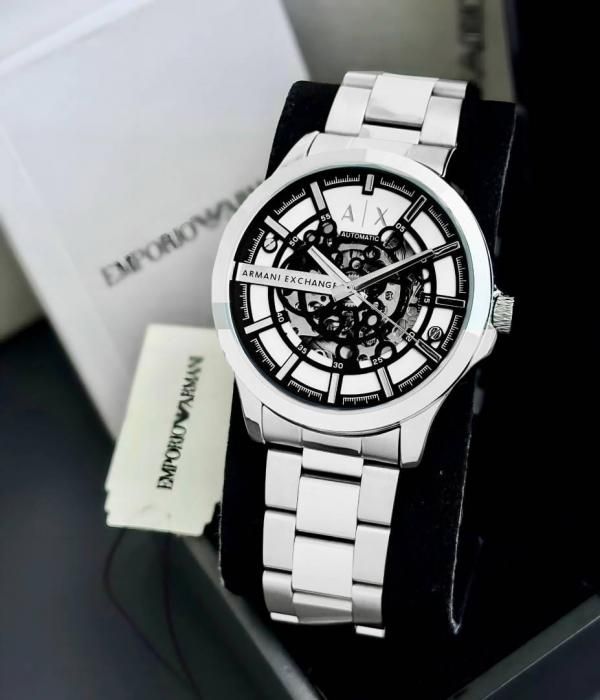Armaann_i Exchange Ax2418 Hampton Automatic silver Black and white