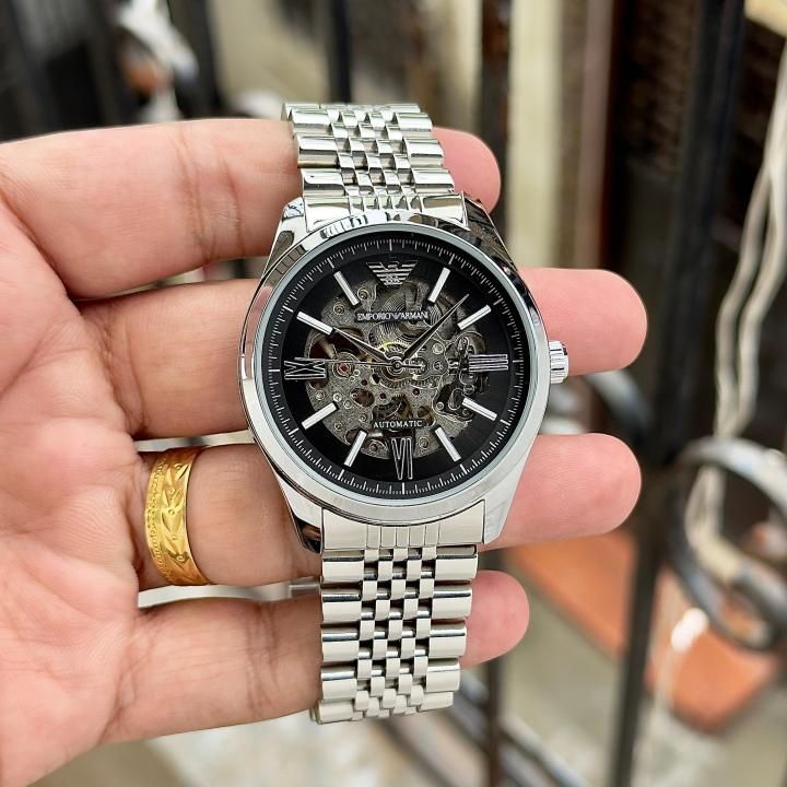 Em.porio Armaa_ni Antonio Automatic Silver-Black