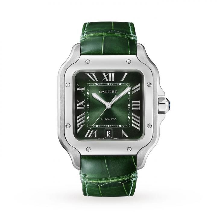 Cartiie_r Santos Automatic green Roman ank