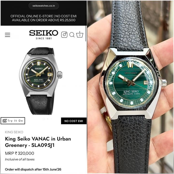 Se.iko King Vanac Automatic black green