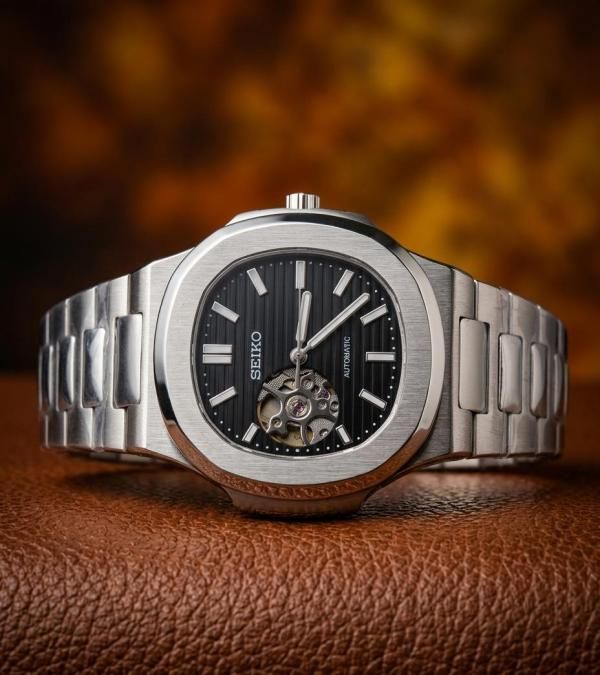 Seik_o Mod Nautilus Phantom Open Heart Automatic Silver-Black