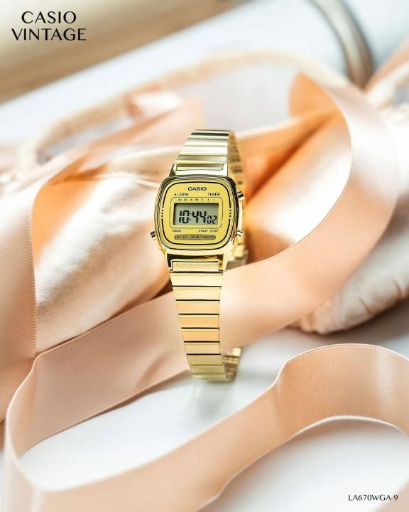 Ca.sio Womens Vintage LA670 GOLD