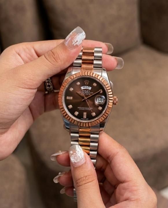 Rolee_x Oyster Perpetual Day Date Diamond 2Ton Copper - Brown