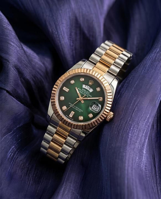 Rolee_x Oyster Perpetual Day Date Diamond 2Ton Copper - Green