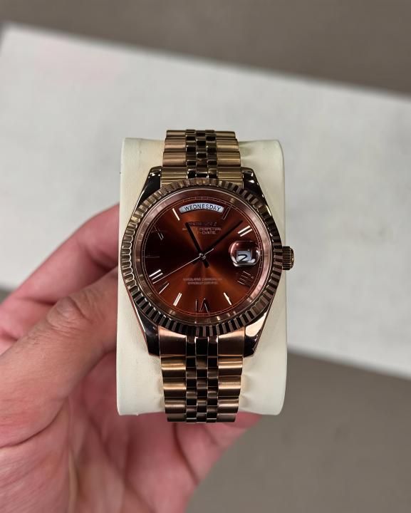 Sei.ko Oyster Perpetual Day Date Movment Like Automatic Copper-Brown-Arabic