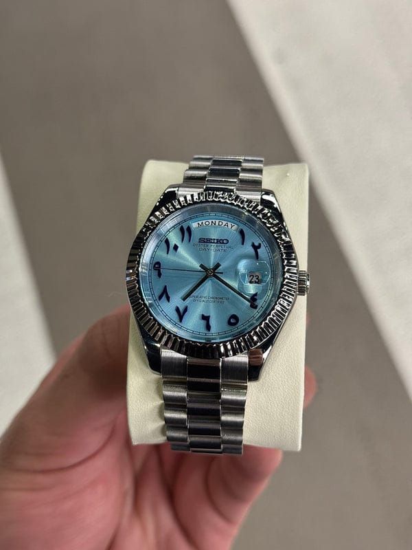 Sei.ko Oyster Perpetual Day Date Movment Like Automatic Silver-Tiffny-Arabic