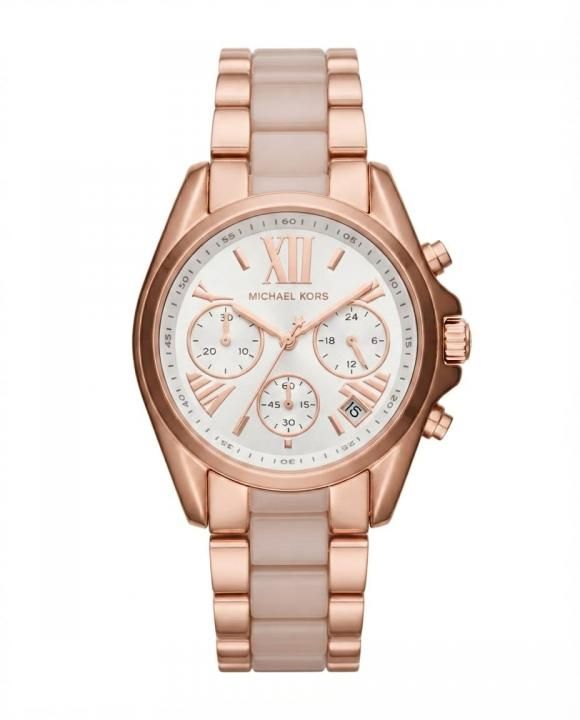 Michea_l kors bradeshaw  two tone  Rose Gold White Dial