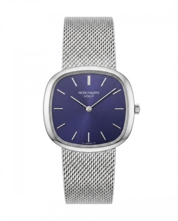Pa.tek philipe Ellipse Timepiece Silver Blue  Dial