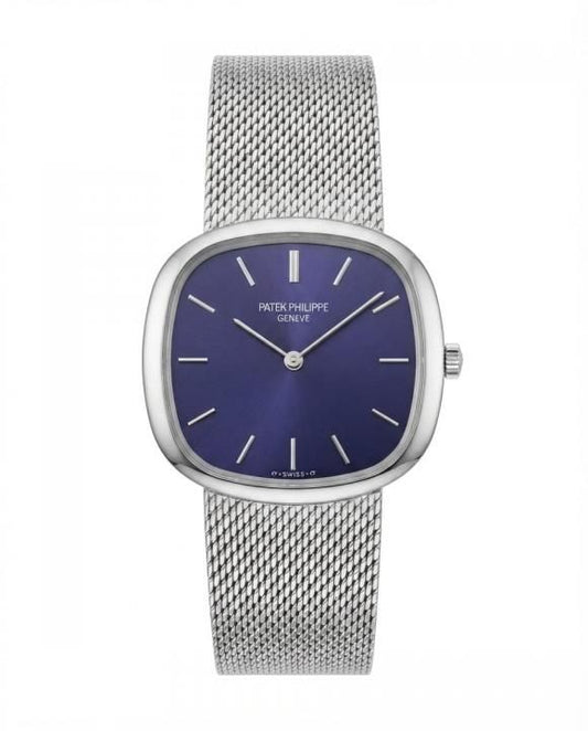 Pa.tek philipe Ellipse Timepiece Silver Blue  Dial