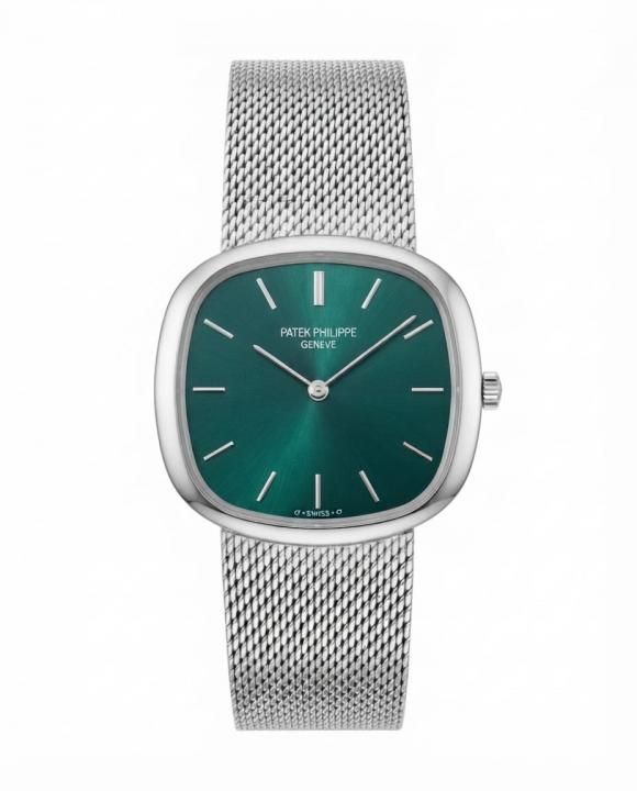 Pa.tek philipe Ellipse Timepiece Silver Green  Dial