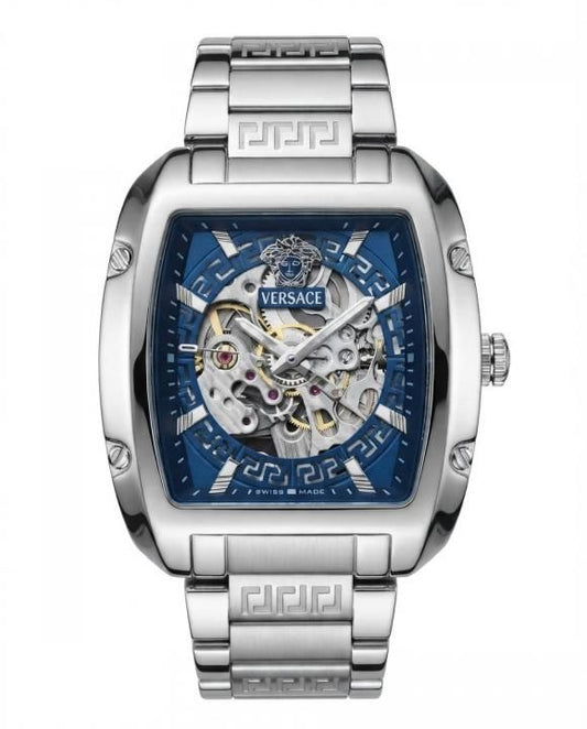 Ver.sace_e Dominus Sktl Men  Automatic Silver Blue Dial