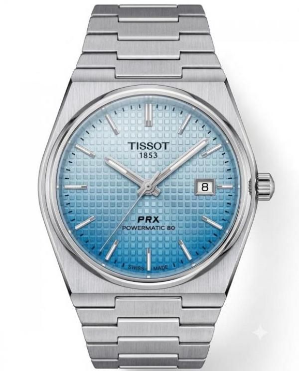 Tissoo_t 1853 PRX Silver Sky blue White Dial