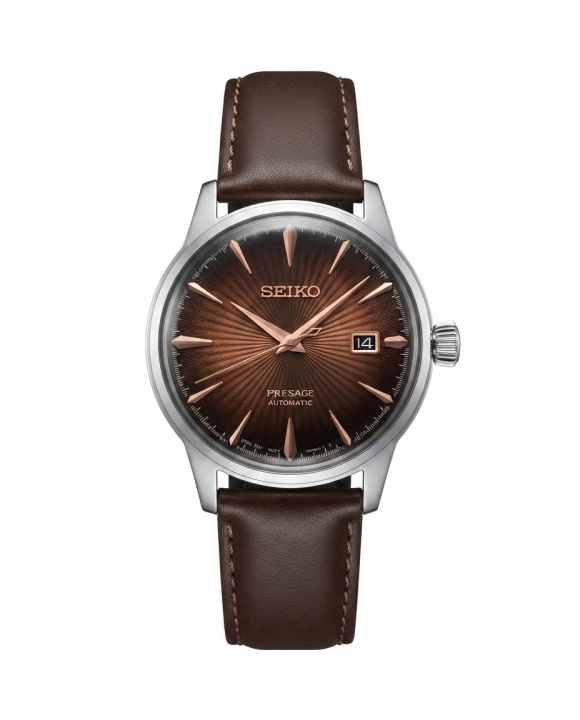 Sei.ko Presage Automatic Leather Silver copper  Dial