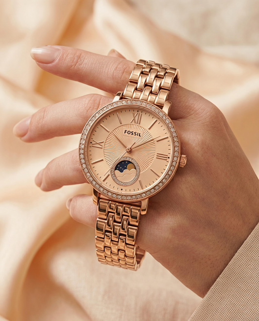 Fossii_l Jacqueline Sun Moon Multifunction Rose Gold Pink