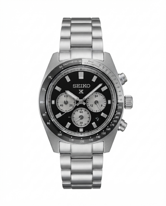 Sei.ko Prospex Speedtime Chronograph Silver Black Dial