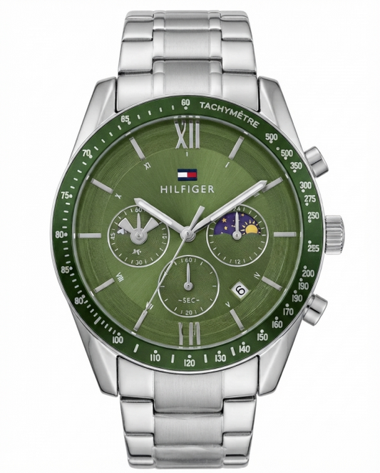 Tommm_y Hilfiger Multifunction Silver Green Dial