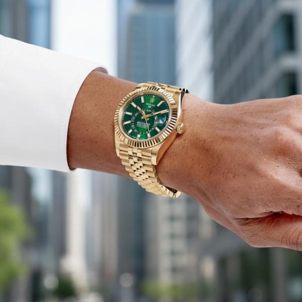 Role_x Oyster Perpetual Sky Dweller Gold-Green
