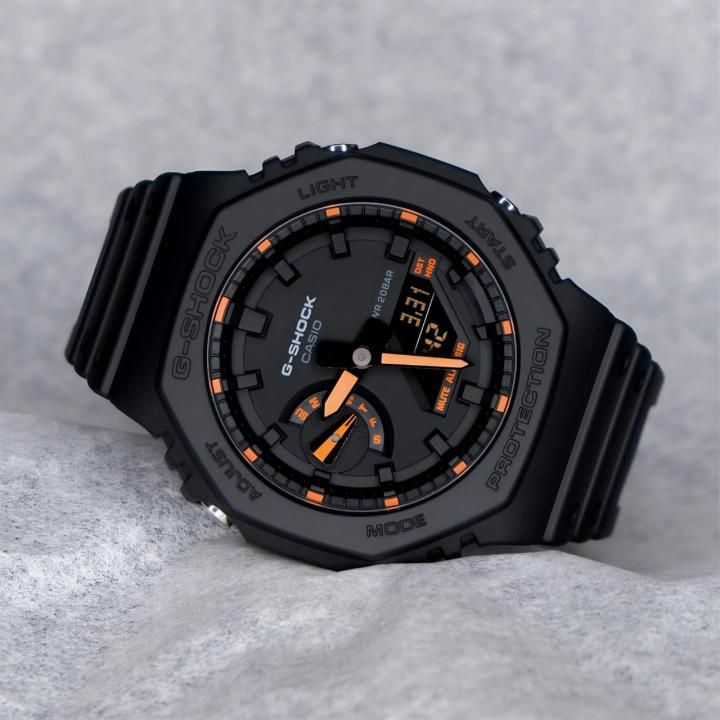 Ca.sio g shock ga2100 black and orange