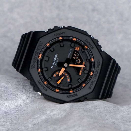 Ca.sio g shock ga2100 black and orange