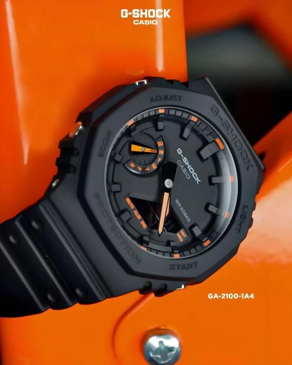 Ca.sio g shock ga2100 black and orange