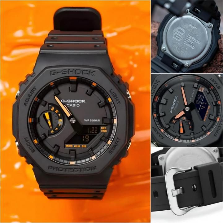 Ca.sio g shock ga2100 black and orange