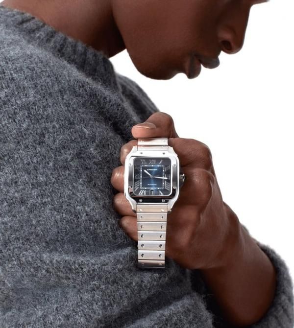 Cartiie_r Santos Automatic silver blue