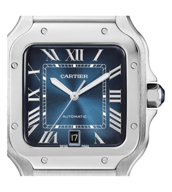 Cartiie_r Santos Automatic silver blue