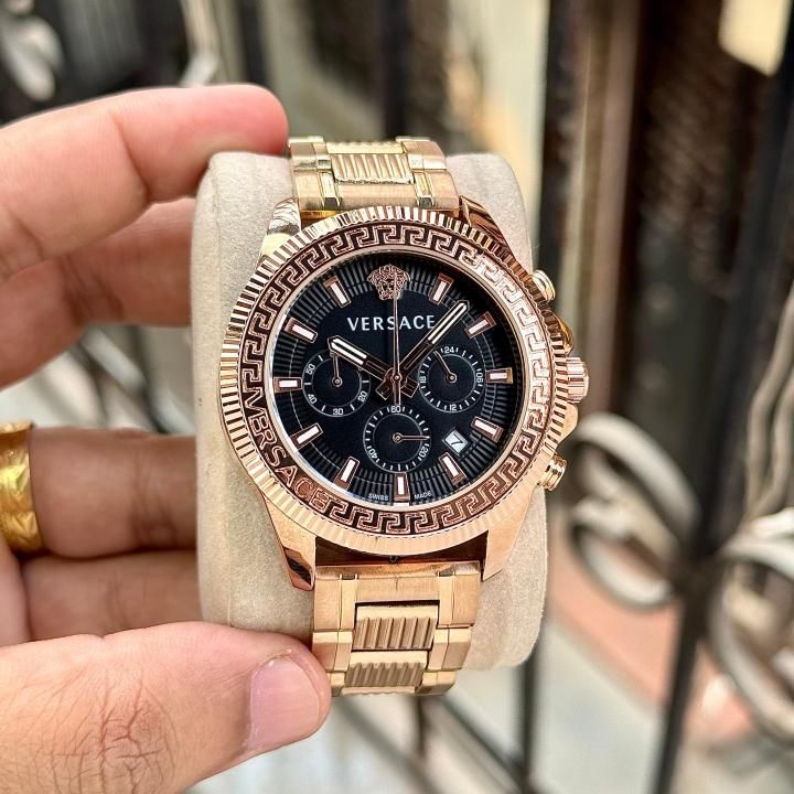 Ver.sace Greca Action Chronograph copper black