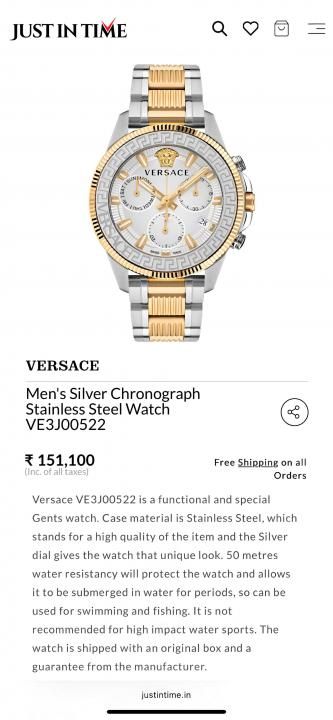 Ver.sace Greca Action Chronograph 2 ton gold white