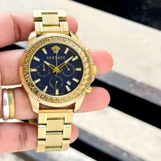 Ver.sace Greca Action Chronograph gold blue