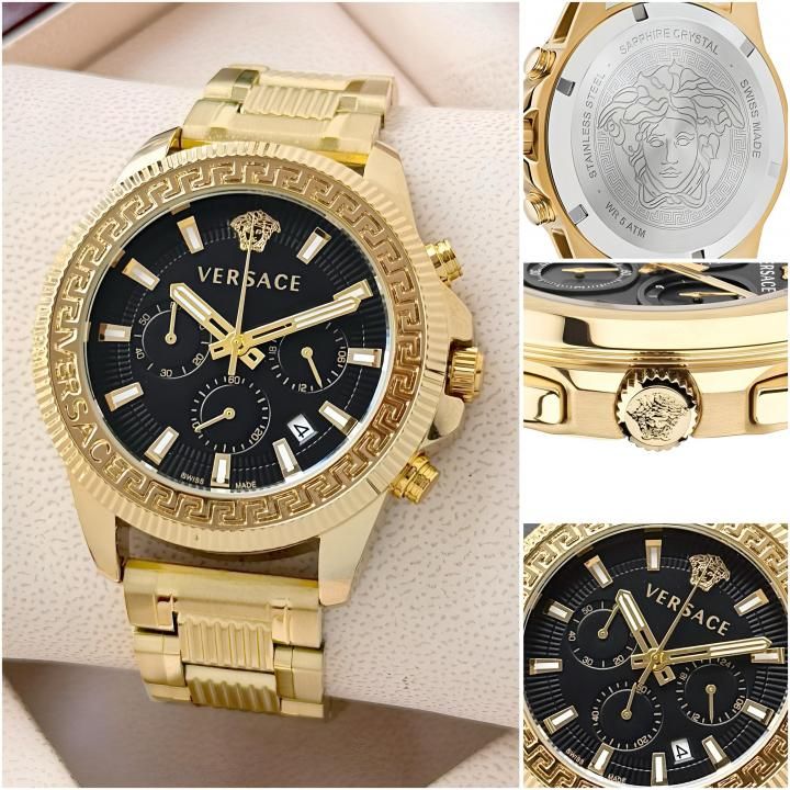 Ver.sace Greca Action Chronograph gold black