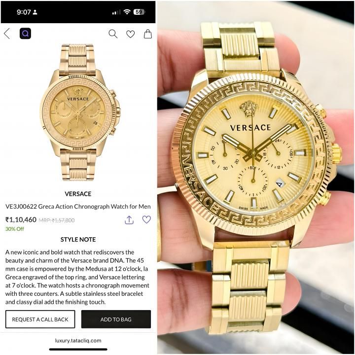 Ver.sace Greca Action Chronograph full gold