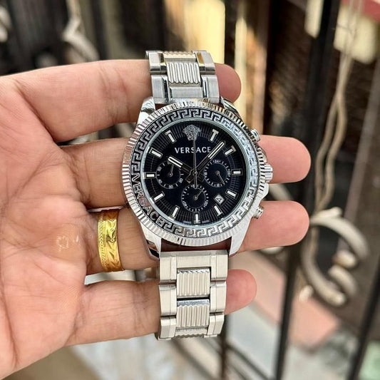Ver.sace Greca Action Chronograph silver Black