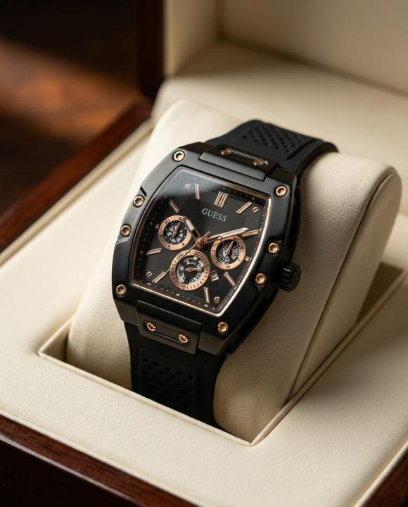 Gue.ss Rectangle Chronograph Black-Copper Chronograph