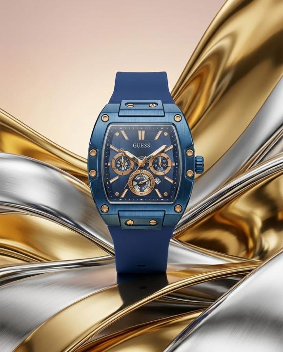 Gue.ss Rectangle Chronograph Blue-Copper Chronograph
