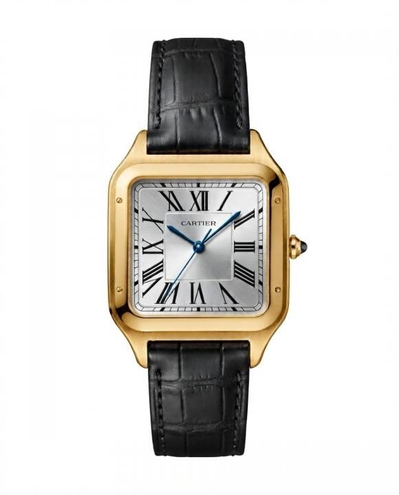 Cartiee_r Santos Dumont Square Black Gold White Dial