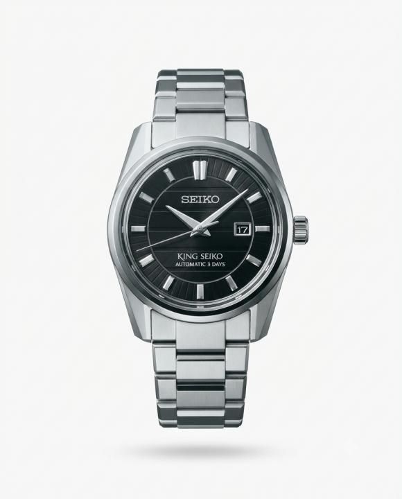 King Sei.ko Vanac Quartz Silver Black Dial