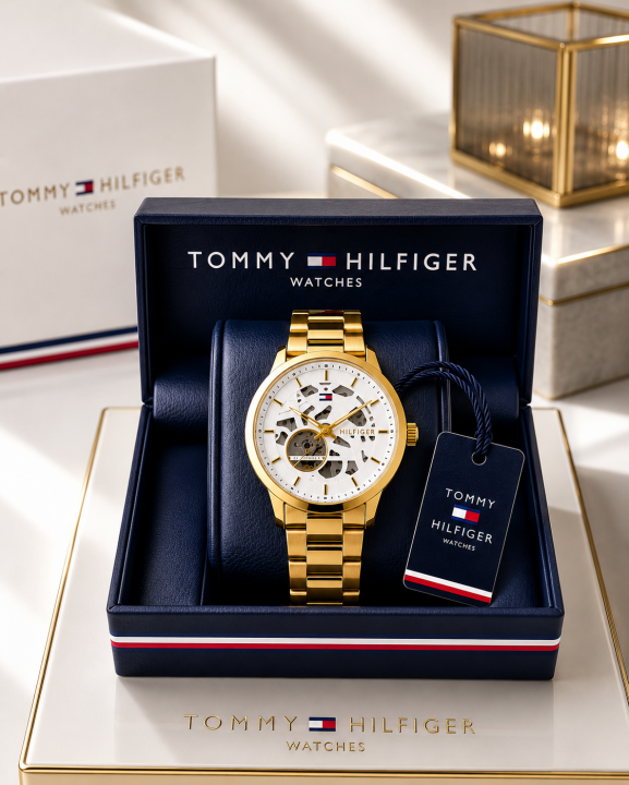 Tom.my Hilfigee_r skeleton automatic