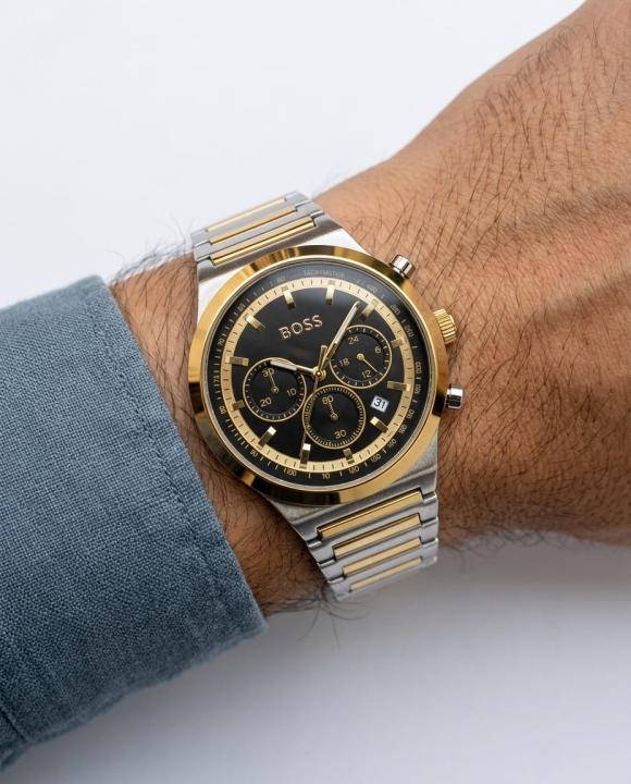 Bo.ss Candor Chronograph 2Ton-Gold-Black