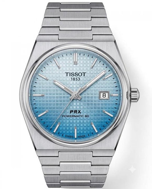 Tissoo_t 1853 PRX Silver Sky blue White Dial