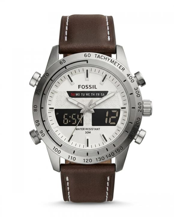 Fossi_il Digital Dial Time Brown White Dial