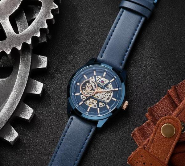 Tom.my_hilfiger Automatic Leather Black-Silver-Black
