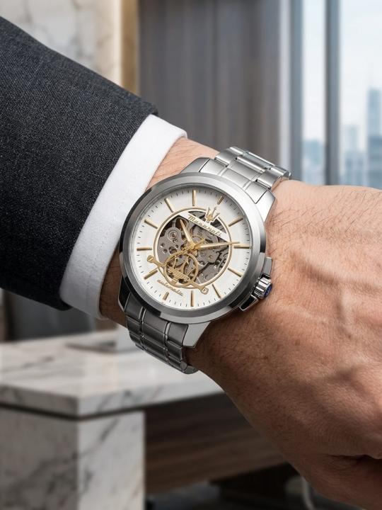 Maserat_i Successo Skeleton automatic Silver-White-gold
