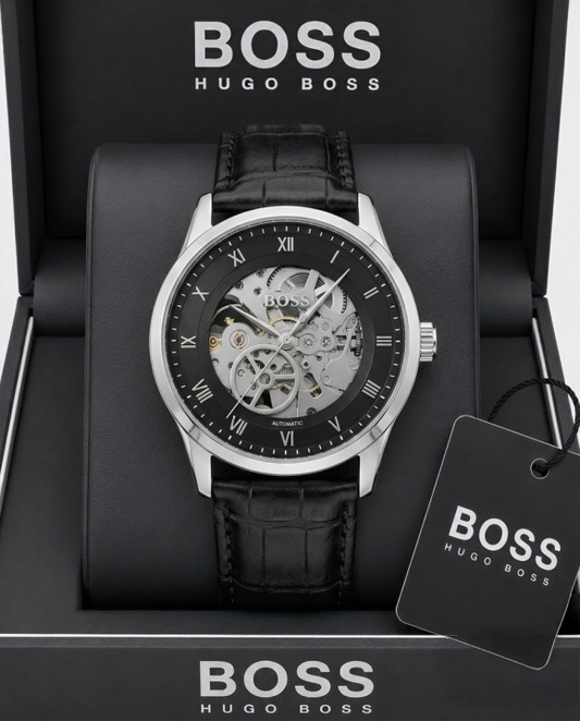 BO.SS Principle Skeleton Mens Automatic black and silver
