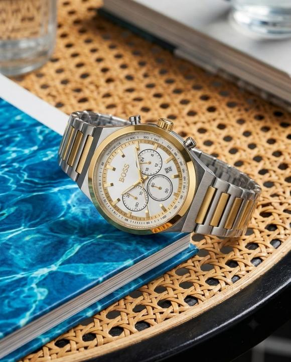 Bo.ss Candor Chronograph 2Ton-Gold-White