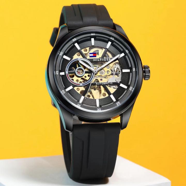 Tom.my Hilfige_r Automatic Silicon Full Black