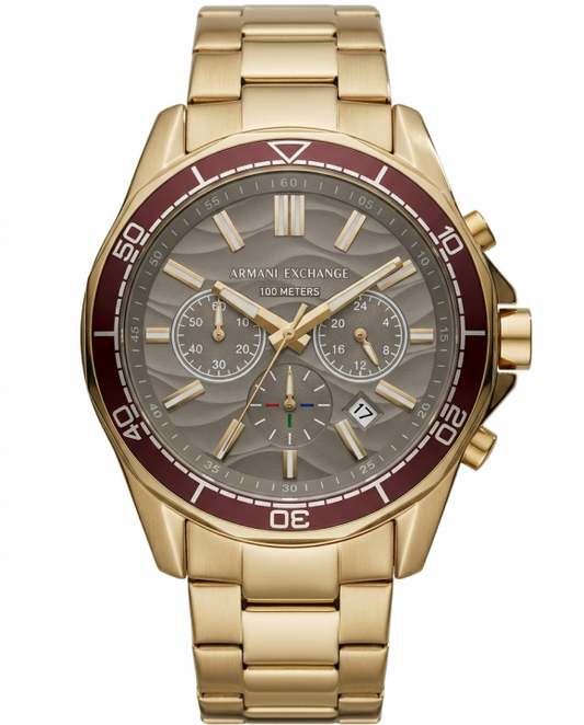 Armaani Exchange 100 Meters Golden Grey Dial
