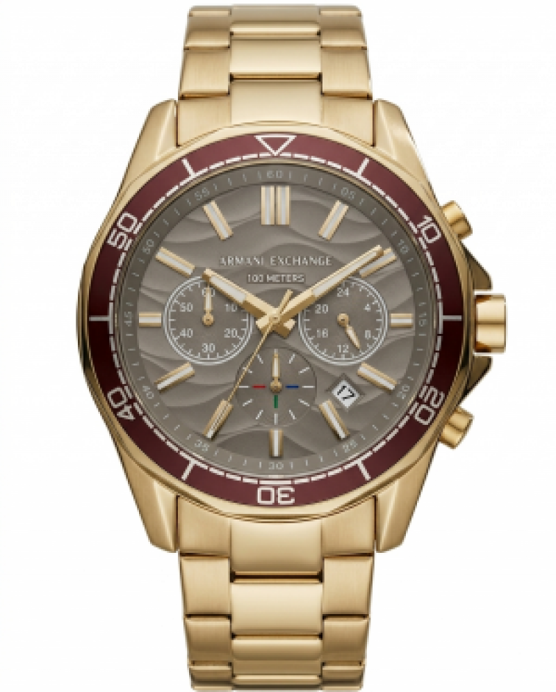 Armaani Exchange 100 Meters Golden Grey Dial