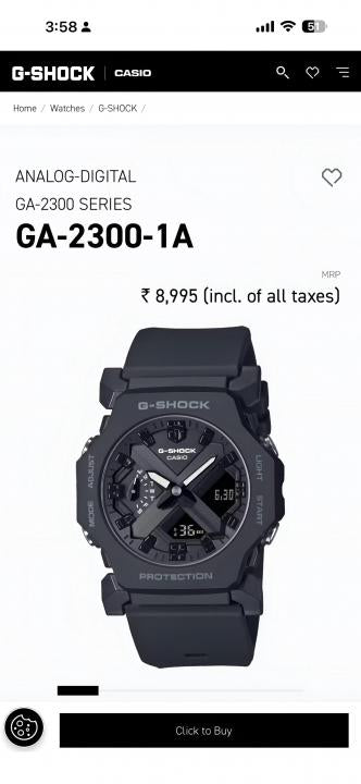 Ca.sio g shock ga2300 black